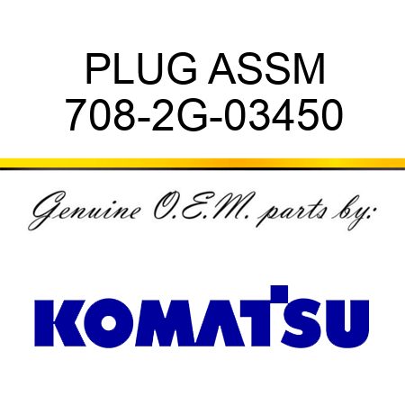 PLUG ASSM 708-2G-03450