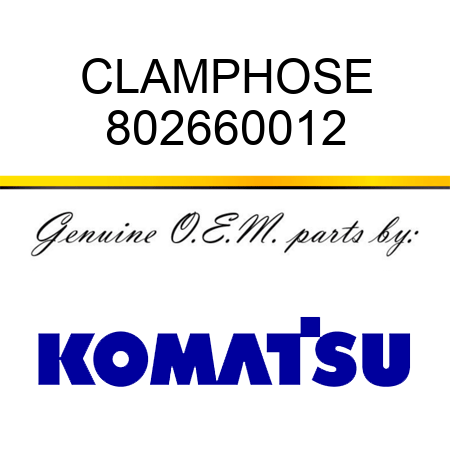 CLAMP,HOSE 802660012
