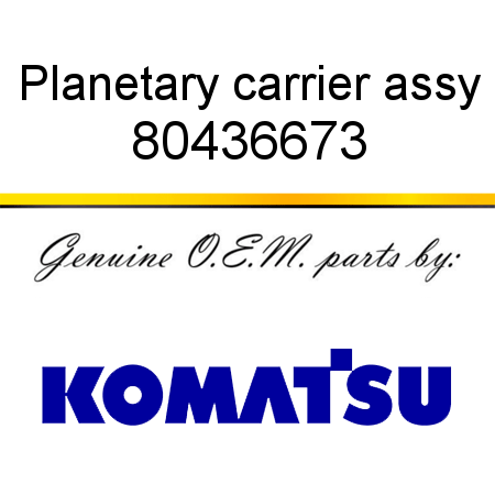 Planetary carrier assy 80436673