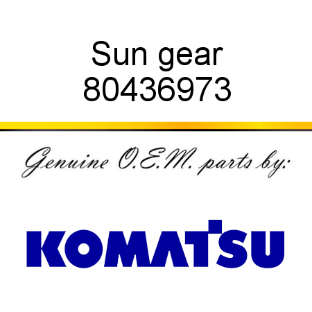 Sun gear 80436973