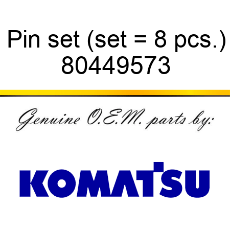 Pin set (set = 8 pcs.) 80449573