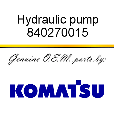 Hydraulic pump 840270015