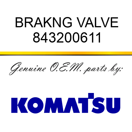 BRAKNG VALVE 843200611