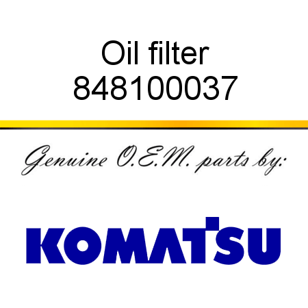 Oil filter 848100037