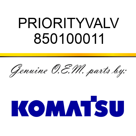PRIORITYVALV 850100011