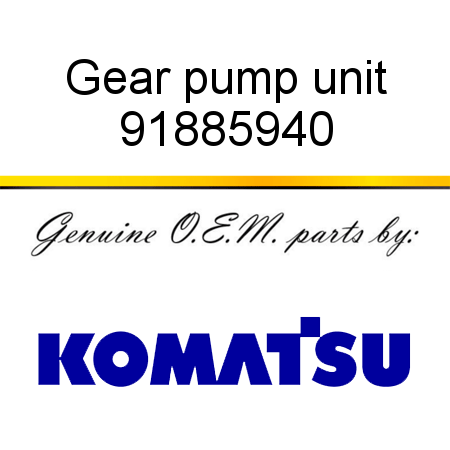 Gear pump unit 91885940