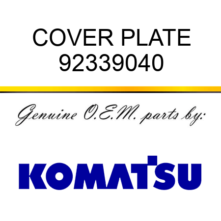 COVER PLATE 92339040