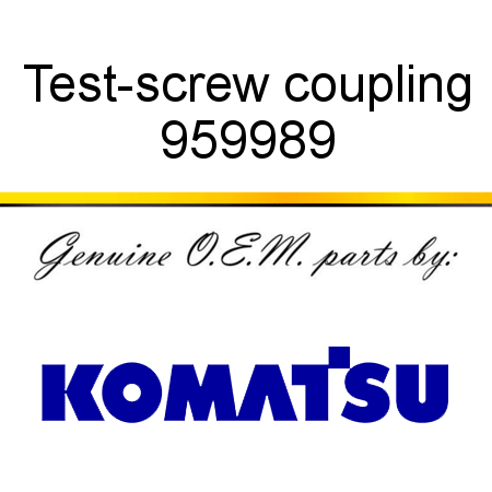 Test-screw coupling 959989