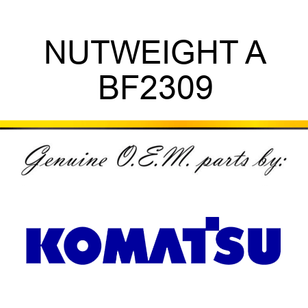 NUT,WEIGHT A BF2309