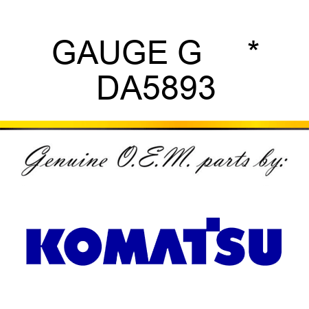 GAUGE G     * DA5893
