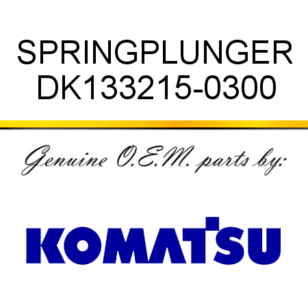 SPRING,PLUNGER DK133215-0300