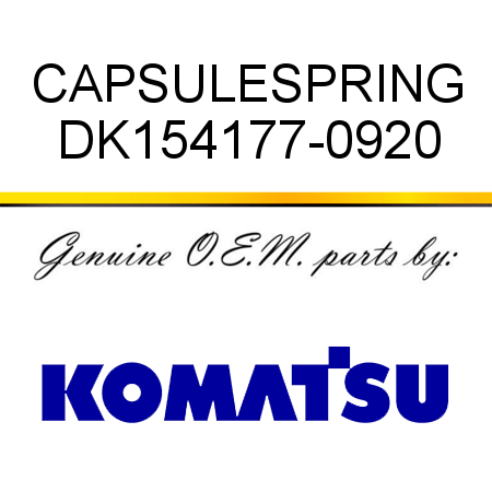 CAPSULE,SPRING DK154177-0920