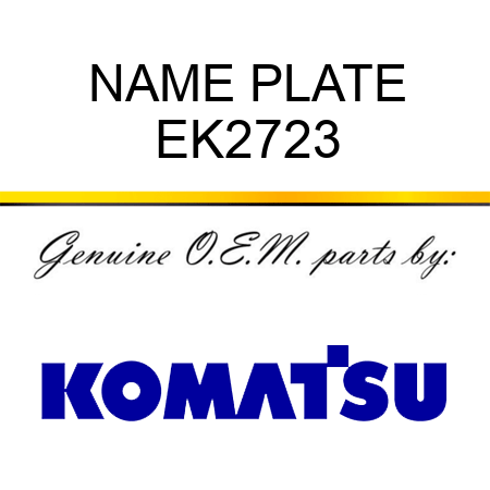 NAME PLATE EK2723