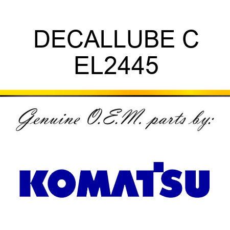 DECAL,LUBE C EL2445