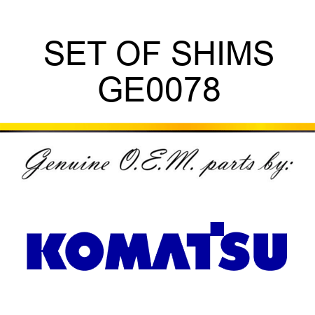 SET OF SHIMS GE0078