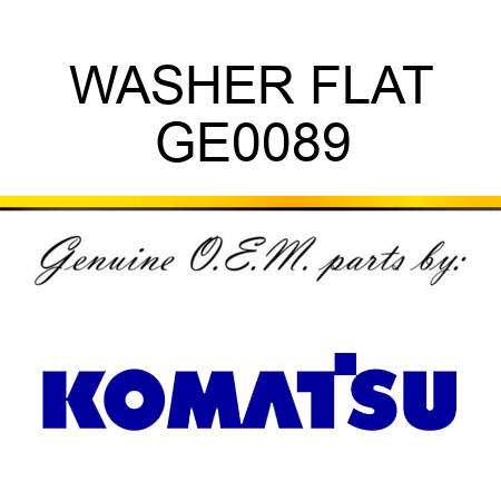 WASHER, FLAT GE0089