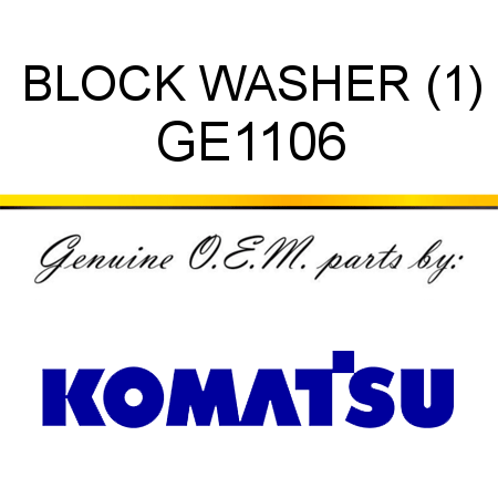 BLOCK, WASHER (1) GE1106
