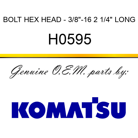 BOLT, HEX HEAD - 3/8