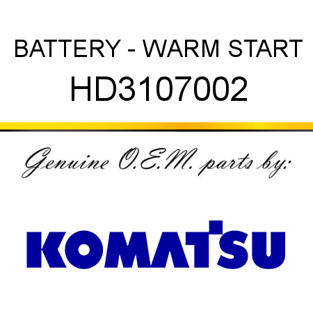 BATTERY - WARM START HD3107002