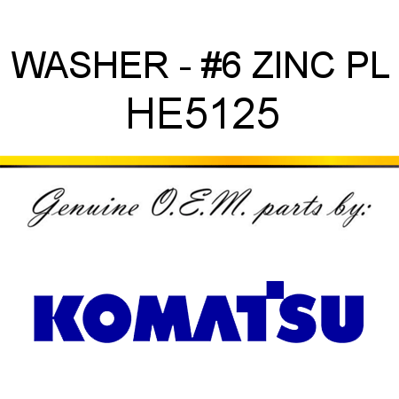 WASHER - #6, ZINC PL HE5125
