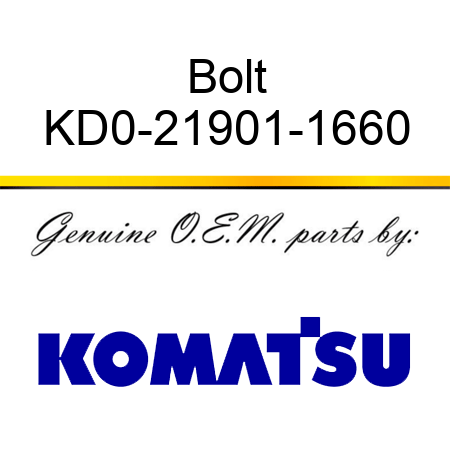 Bolt KD0-21901-1660