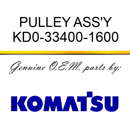 PULLEY ASS'Y KD0-33400-1600