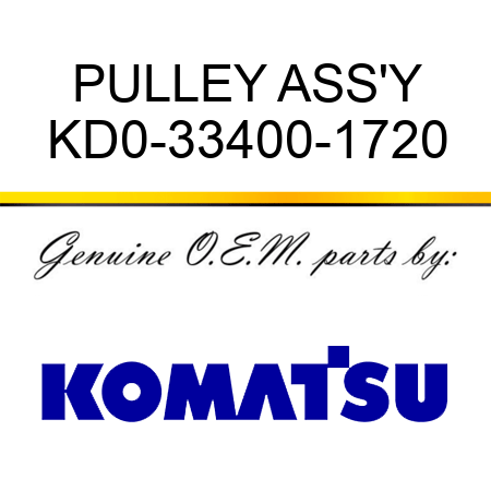 PULLEY ASS'Y KD0-33400-1720