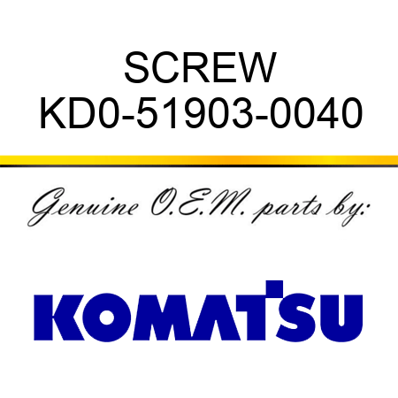 SCREW KD0-51903-0040