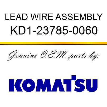 LEAD WIRE ASSEMBLY KD1-23785-0060