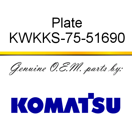 Plate KWKKS-75-51690