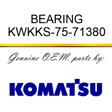 BEARING KWKKS-75-71380