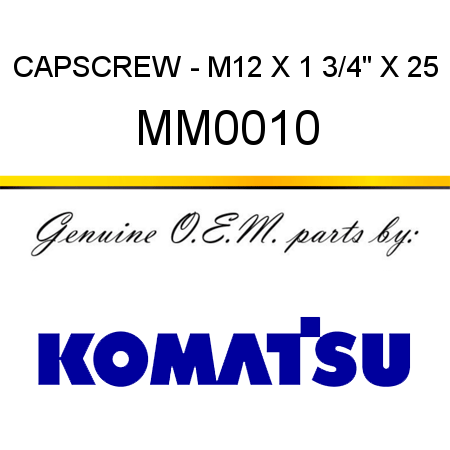 CAPSCREW - M12 X 1 3/4