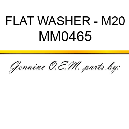 FLAT WASHER - M20 MM0465