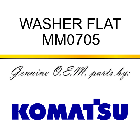 WASHER, FLAT MM0705