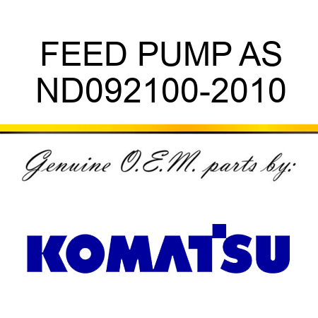FEED PUMP AS ND092100-2010