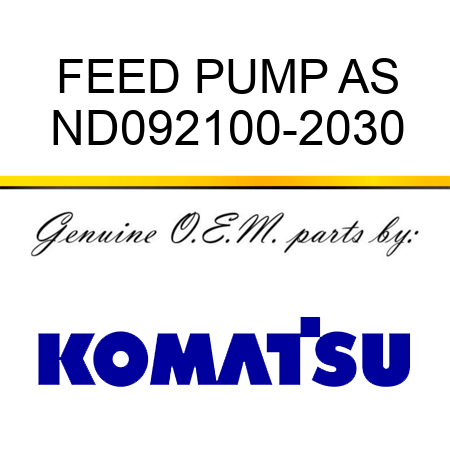 FEED PUMP AS ND092100-2030