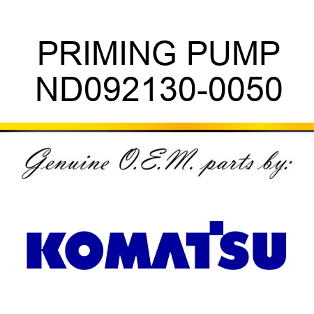 PRIMING PUMP ND092130-0050