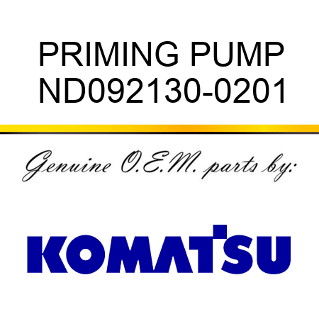 PRIMING PUMP ND092130-0201