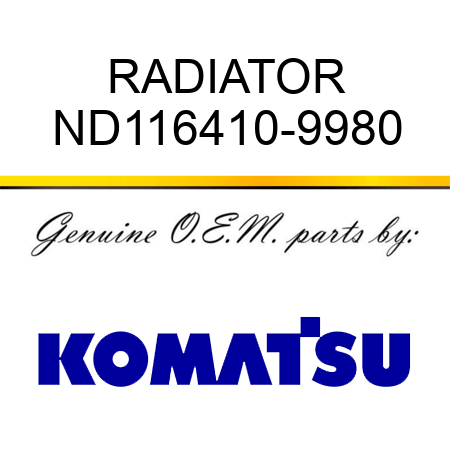 RADIATOR ND116410-9980
