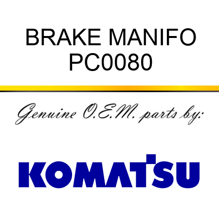 BRAKE MANIFO PC0080