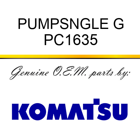 PUMP,SNGLE G PC1635