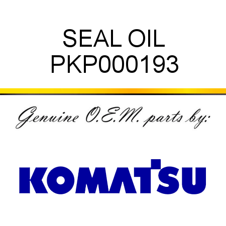 SEAL, OIL PKP000193