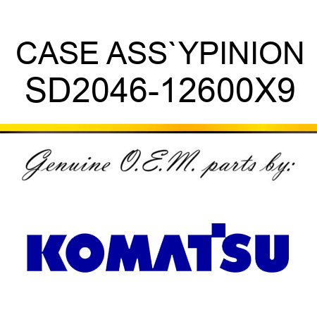 CASE ASS`Y,PINION SD2046-12600X9