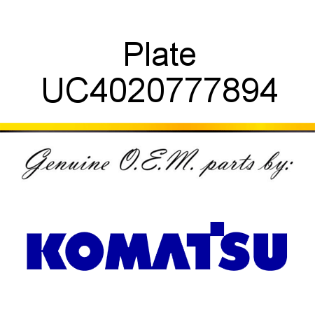 Plate UC4020777894