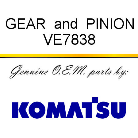 GEAR & PINION VE7838