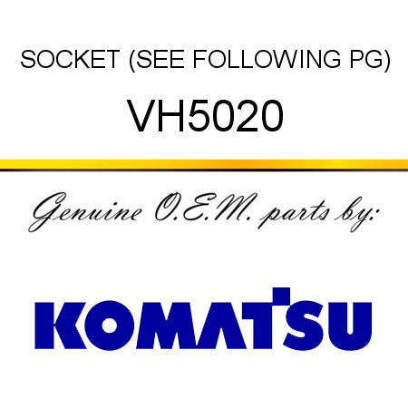 SOCKET (SEE FOLLOWING PG) VH5020