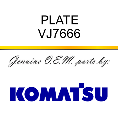 PLATE VJ7666