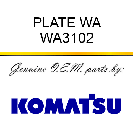 PLATE WA WA3102