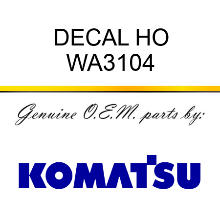 DECAL HO WA3104