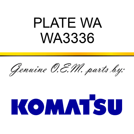 PLATE WA WA3336